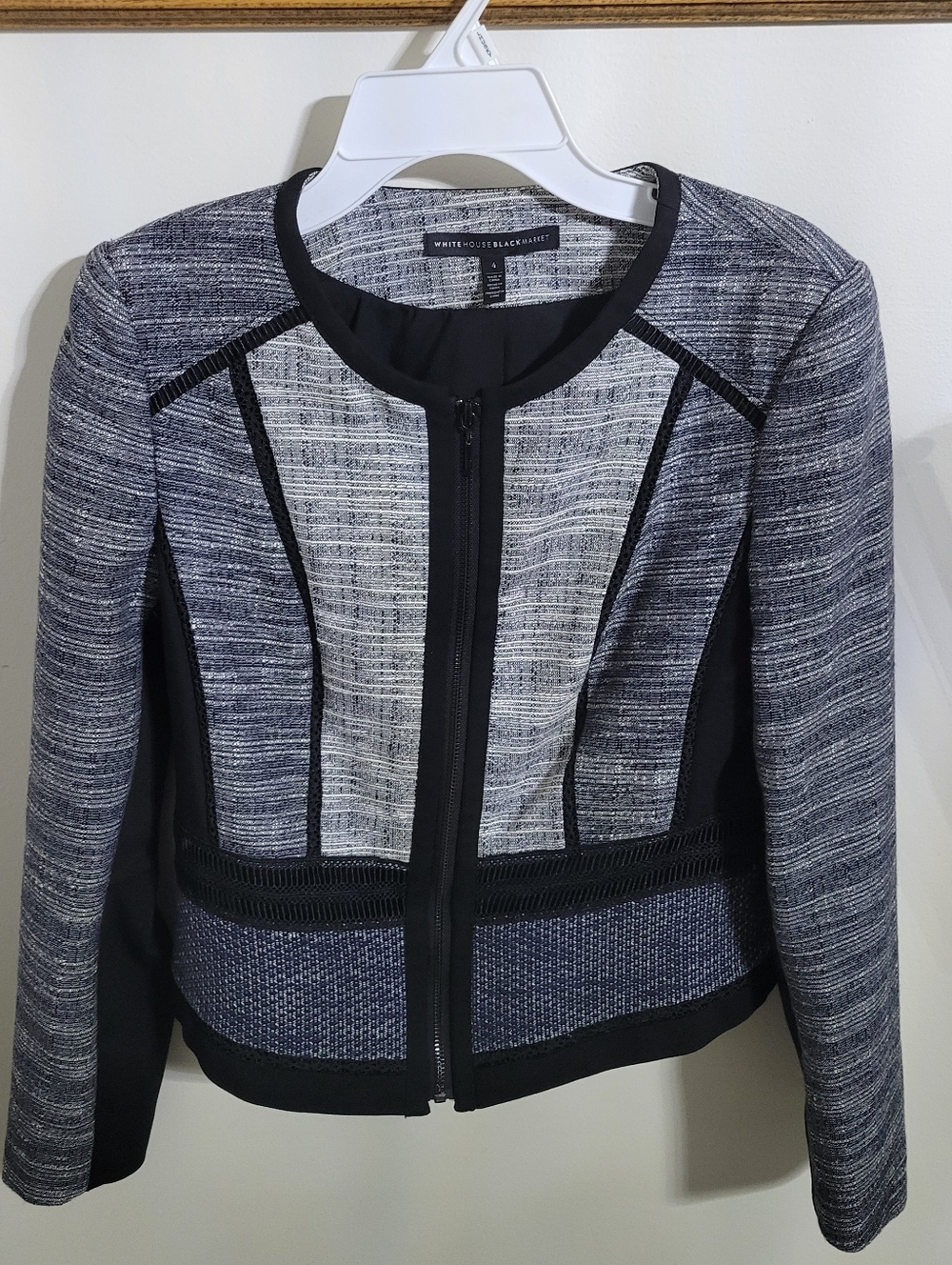 WHBM Multi Tweed Momento Jacket Blazer Zip, Size 4 - Picture 3 of 8